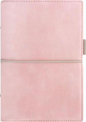 Kalendárium, gyűrűs, betétlapokkal, pocket méret, FILOFAX, "Domino" Soft", pasztell rózsaszín